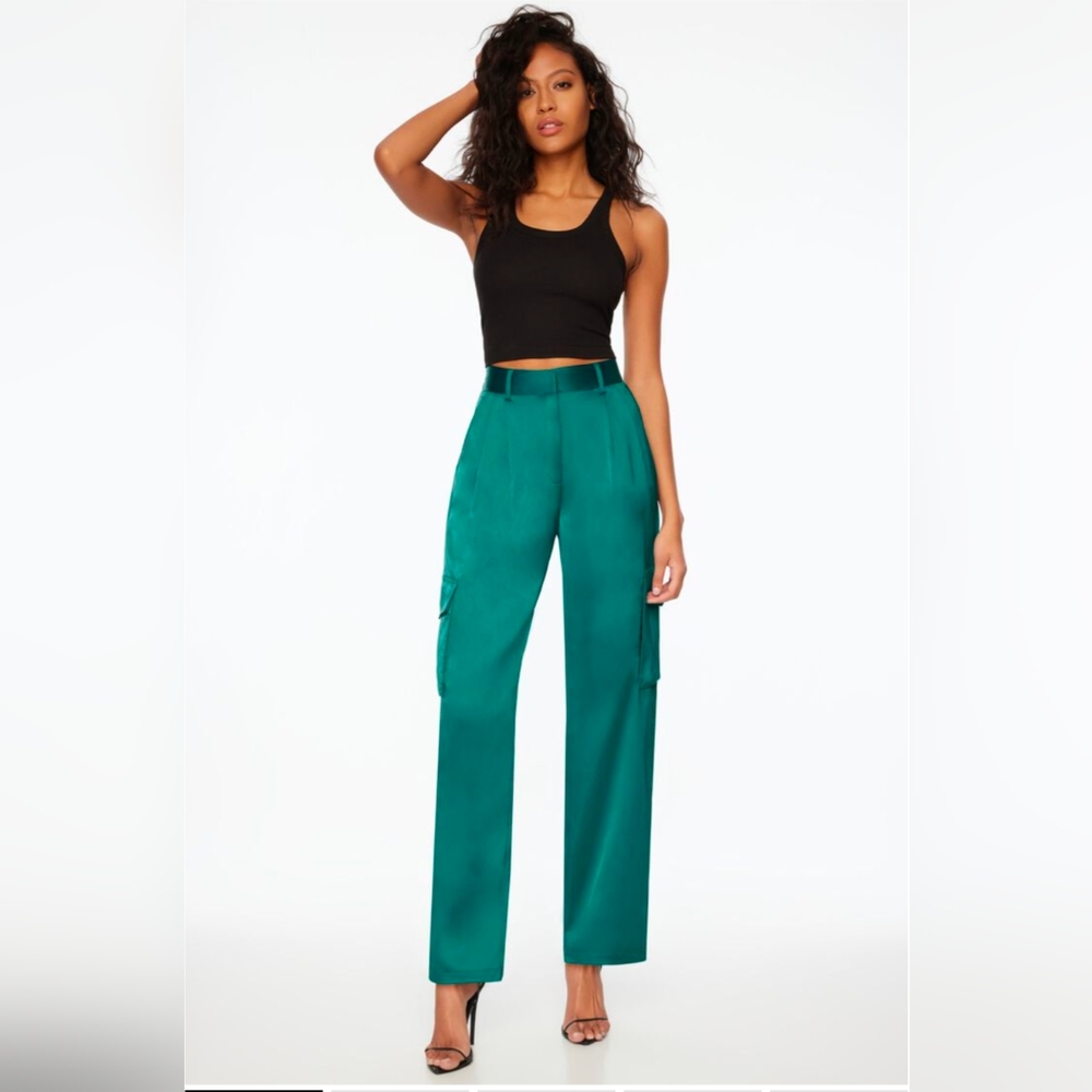 Dynamite/NWT Izabel Satin Cargo Pants Sz 2